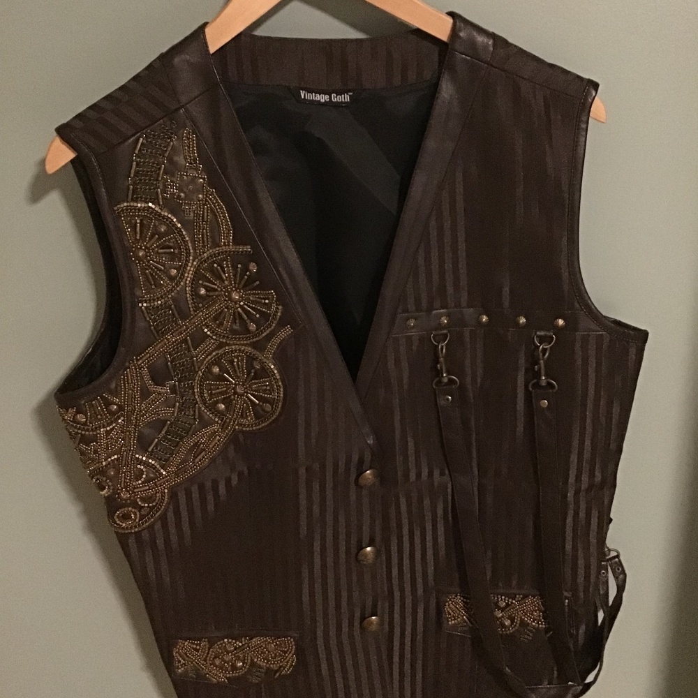 Men’s Steampunk Embroidered Vest